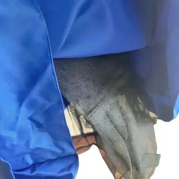 Niki Lavis Women's Royal Blue Poly Satin Ball Gown w Shawl - Picture 6 of 11